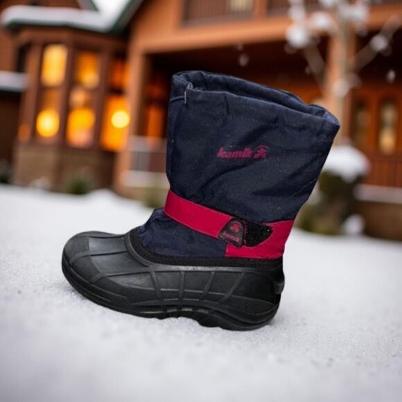 Kamik Navy/Red Hot Shot Snow Boots Size 12 - Picture 1 of 6